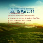 Zi de post pentru România, Joi 15 Mai 2014